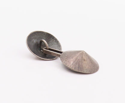 925 Sterling Silver Vintage Cuff Links NORWAY Dark Tone Cone Shape Domes  TR3946