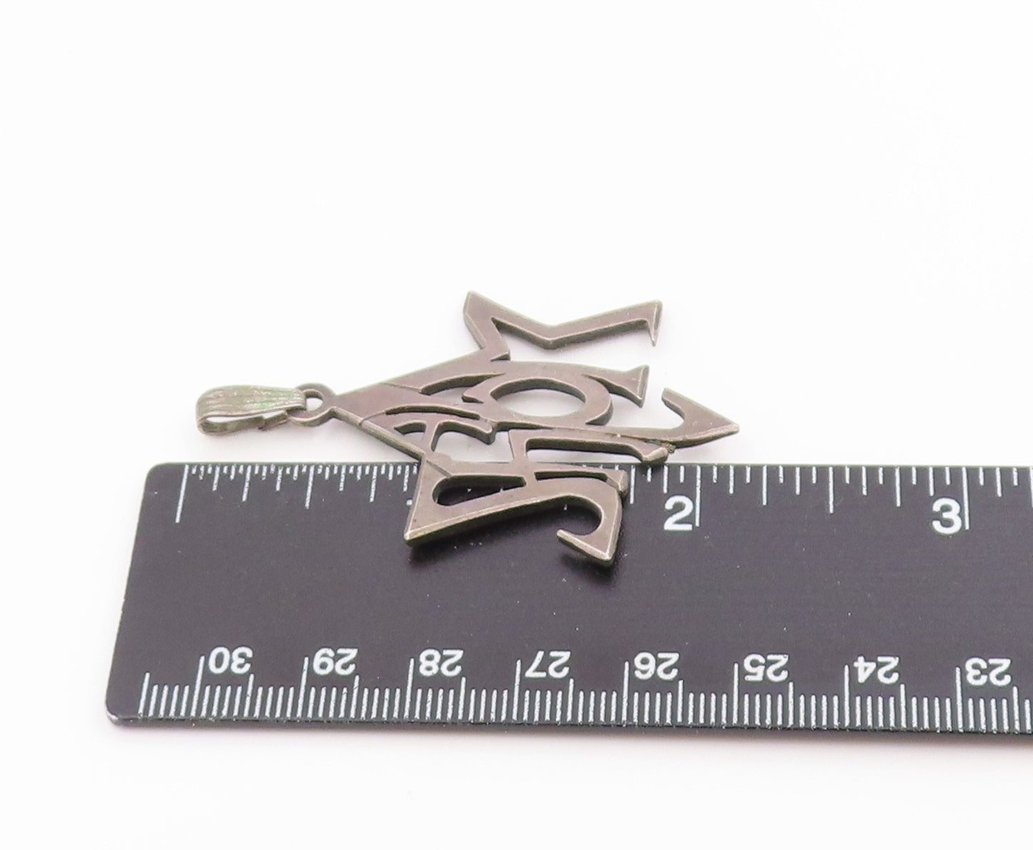 925 Sterling Silver Vintage Pendant Classic Shalom Star Of David Cutout  PT26294
