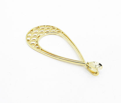 925 Sterling Silver  Polished Gold Plated Open Tear Drop Pendant  PT3709