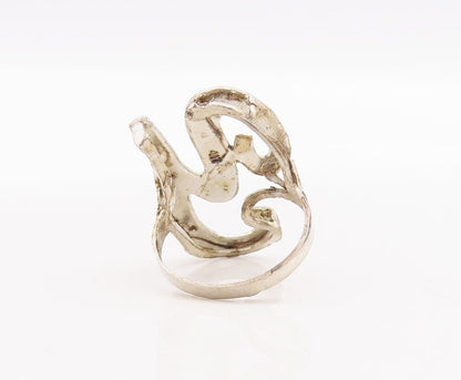 925 Sterling Silver Vintage Ring Solid Cutout Alphabet Y  Sz 8  RG28798