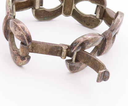 925 Sterling Silver Vintage Bracelet ARGENTINA Interlinked Ribbon Bow  BT11366