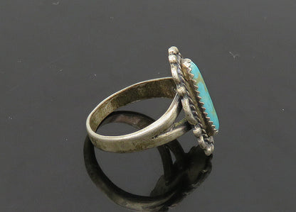 POST BELL 925 Sterling Silver Vintage Turquoise Twist Band Ring Sz 6.5 RG21093