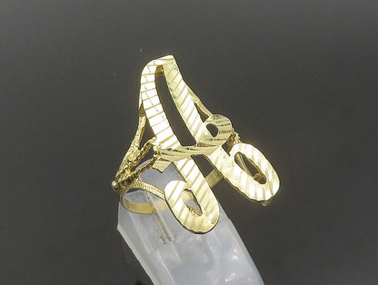 10K GOLD  Vintage Linear Textured Initial A Cutout Ring Sz 10  GR346