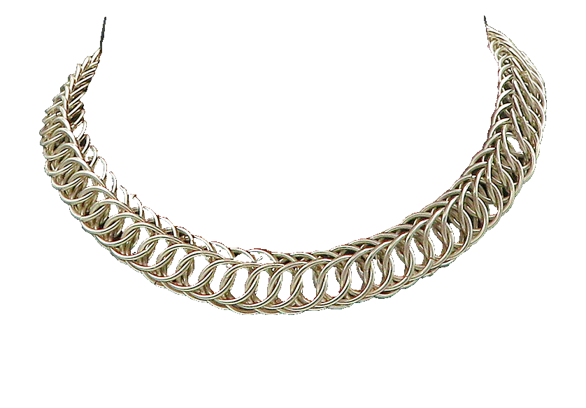 MEXICO 925 Sterling Silver  Vintage Shiny Circle Cluster Chain Necklace NE2759