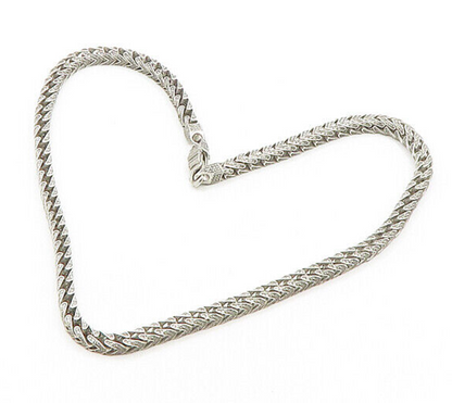 925 Sterling Silver  Vintage Cubic Zirconia Arrow Link Chain Necklace  NE2834
