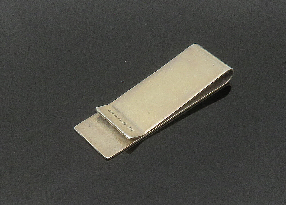 TIFFANY & CO. 925 Sterling Silver Vintage Shiny Initials Money Clip  TR2972