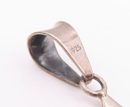 925 Sterling Silver Vintage Pendant Classic Etched Floral Petal Blossom  PT26019