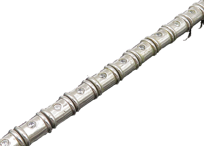 925 Sterling Silver  Vintage Shiny Topaz Hinge Link Chain Bracelet  BT8437
