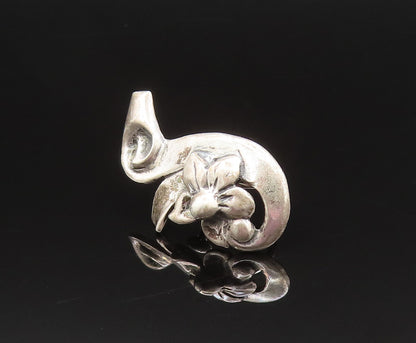 925 Sterling Silver  Vintage Floral Swirl Screw Back Drop Earrings  EG11909