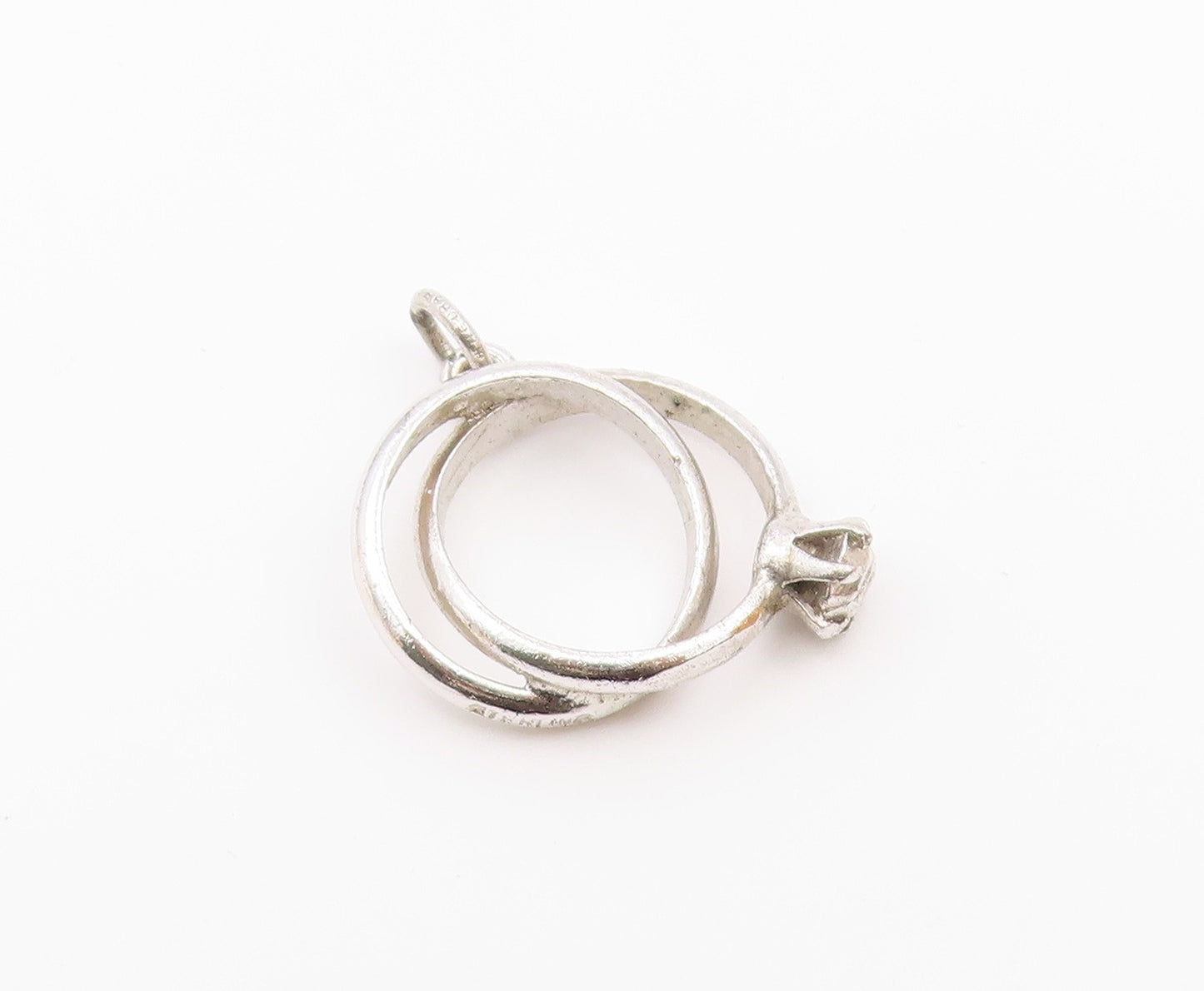 925 Silver  Vintage Engagement Ring & Wedding Band Motif Pendant  PT16328
