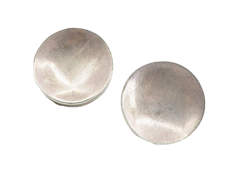 MEXICO 925 Sterling Silver  Vintage Round Non Pierce Screw Earrings  EG4474