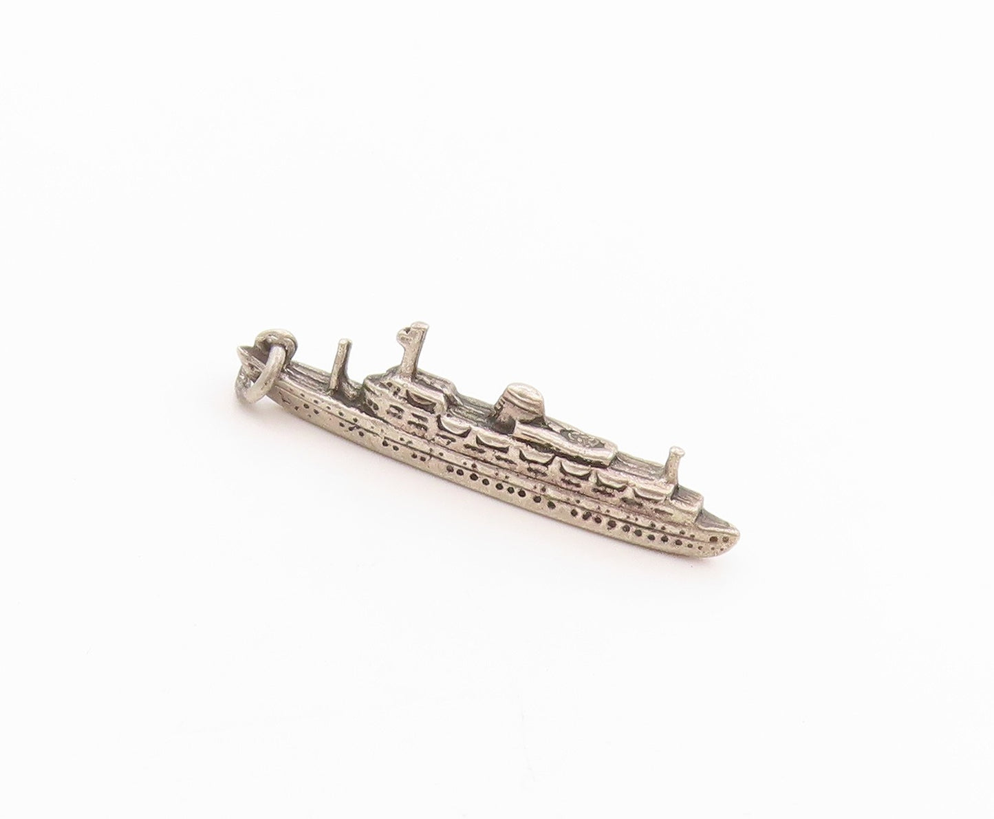 925 Sterling Silver Vintage Pendant 3D Ocean Liner Charm S.S Statendam  PT24889