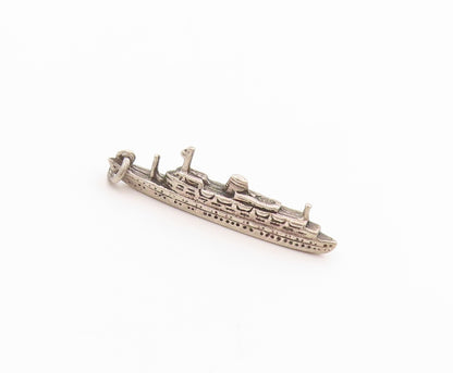 925 Sterling Silver Vintage Pendant 3D Ocean Liner Charm S.S Statendam  PT24889