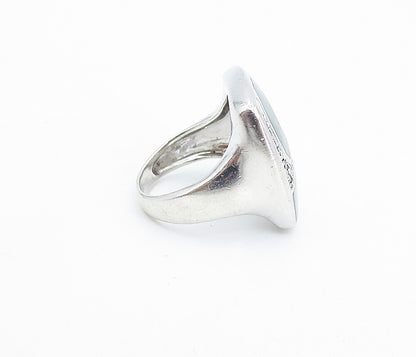 925 Sterling Silver  Jasper & Cubic Zirconia Cocktail Ring Sz 6.5  RG6048