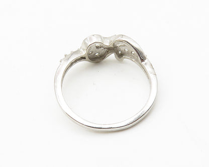 925 Sterling Silver  Topaz Moon & Shooting Star Motif Band Ring Sz 7  RG10346