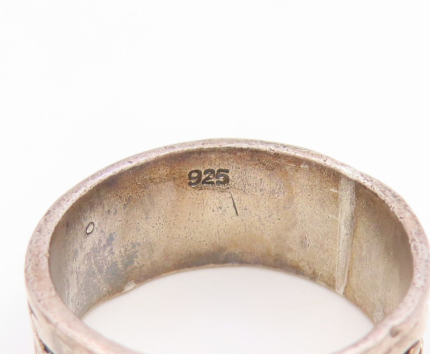925 Sterling Silver Vintage Ring Classic Carved Celtic Knot Band  Sz 8  RG36202