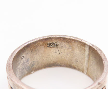 925 Sterling Silver Vintage Ring Classic Carved Celtic Knot Band  Sz 8  RG36202