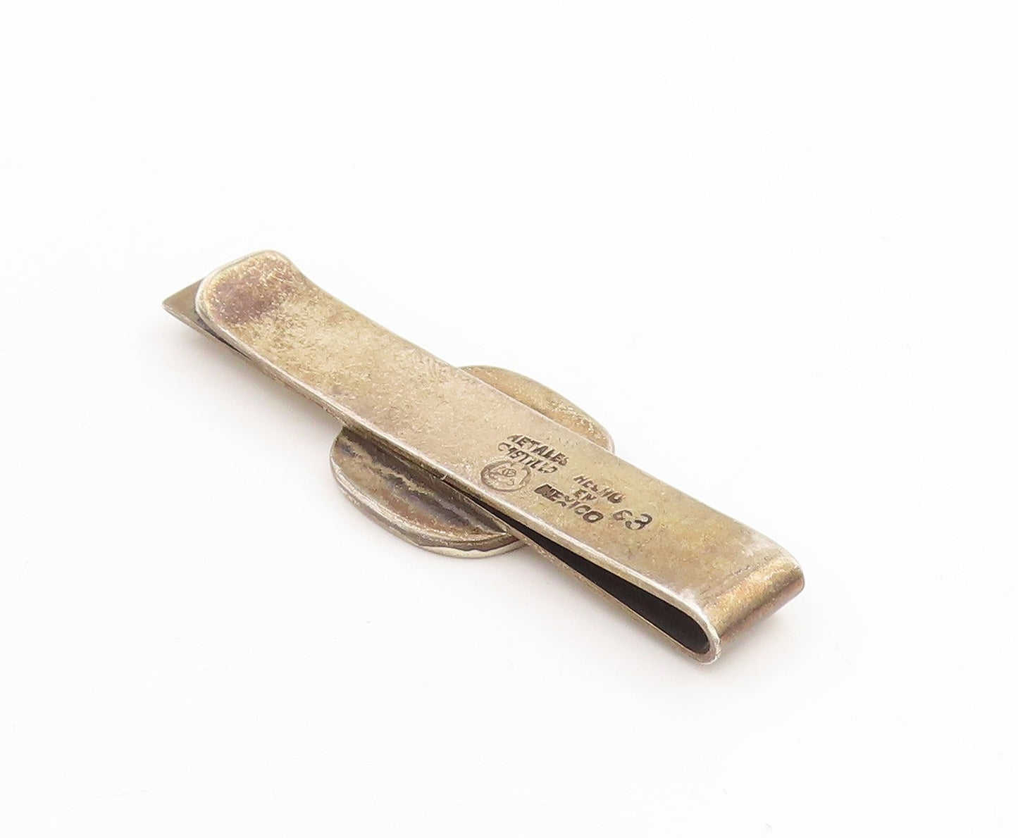 925 Sterling Silver Vintage Tie Clip MEXICO Modernist Geometric Design  TR4027
