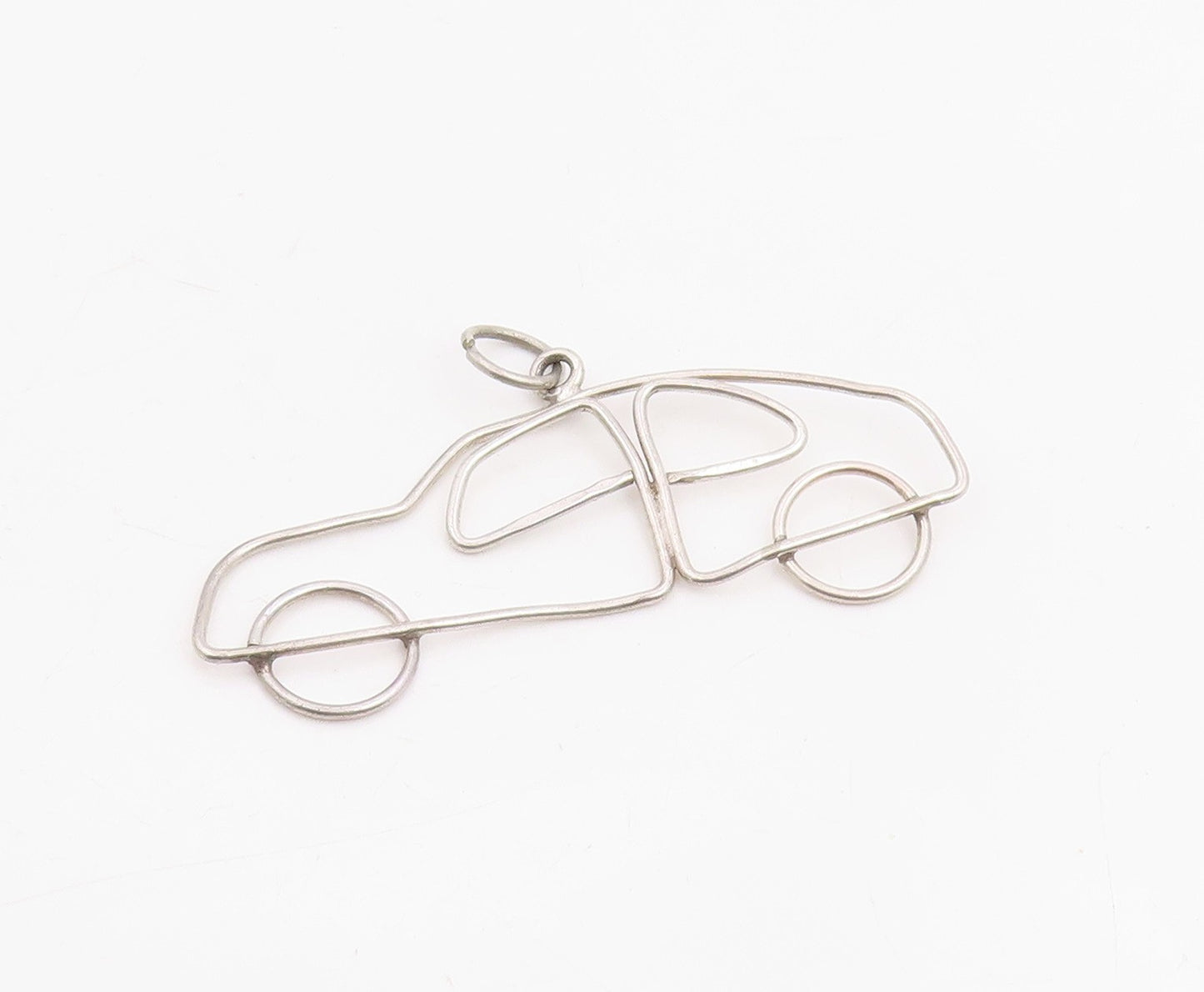 925 Sterling Silver Vintage Pendant ALWAND VAHAN Classic Wireframe Car  PT25853