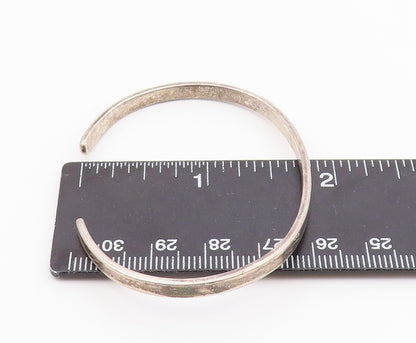 925 Sterling Silver  Vintage Petite Hope Stamped Smooth Cuff Bracelet  BT9121