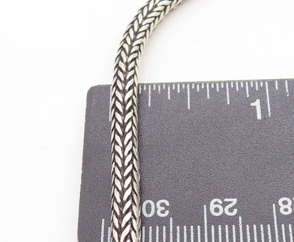 BALI 925 Sterling Silver Vintage Large Gemstone Wheat Chain Necklace NE1619