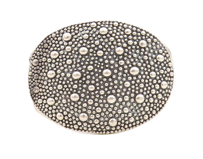 MICHAEL DAWKINS 925 Silver  Circle Patterned Large Hinge Cuff Bracelet  BT2702