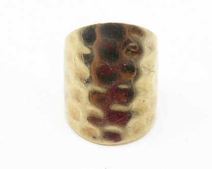 SETA 925 Sterling Silver  Gold Plated Hammered Petite Band Ring Sz 5  RG11851