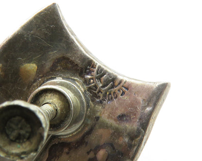 MEXICO 925 Silver  Vintage Drama Theater Masks Non Pierce Earrings  EG9744