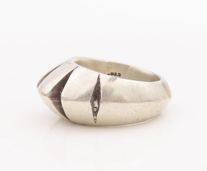 925 Sterling Silver Vintage Ring JENKS Designer Solid Split Dome Sz 7.5  RG28947
