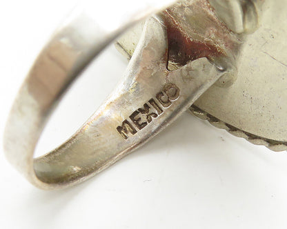MEXICO 925 Sterling Silver  Vintage Sodalite Twist Cocktail Ring Sz 8  RG18461