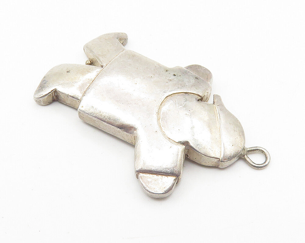 925 Sterling Silver  Vintage Shiny Little Boy In Baseball Cap Pendant  PT8483