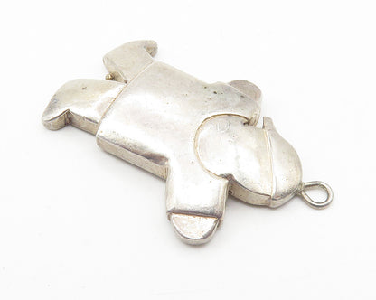 925 Sterling Silver  Vintage Shiny Little Boy In Baseball Cap Pendant  PT8483