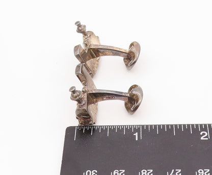 925 Sterling Silver Vintage Cuff Links Antique Dark Tone Train Engine   TR3884