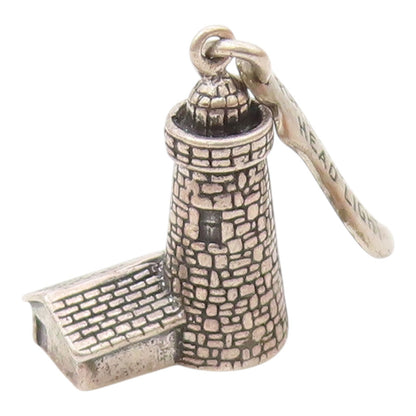 925 Sterling Silver  Vintage Portland Head Light Souvenir Pendant  PT21638