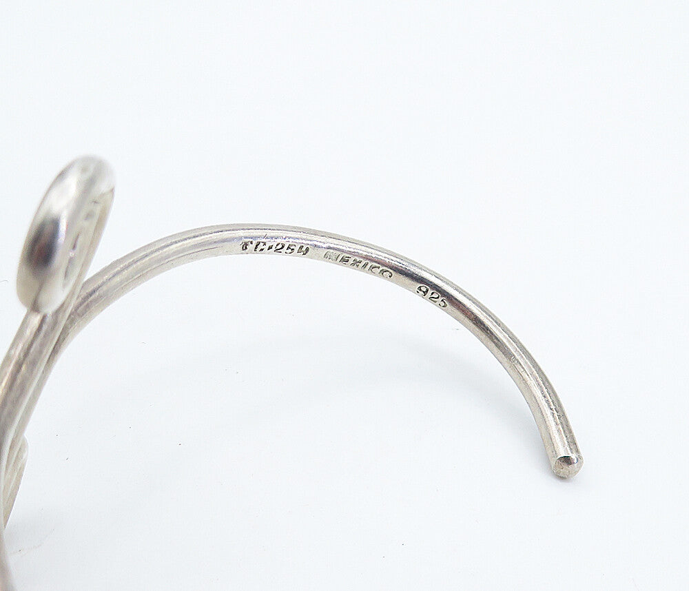 MEXICO 925 Sterling Silver  Vintage Bypass Swirl Design Cuff Bracelet  BT2988