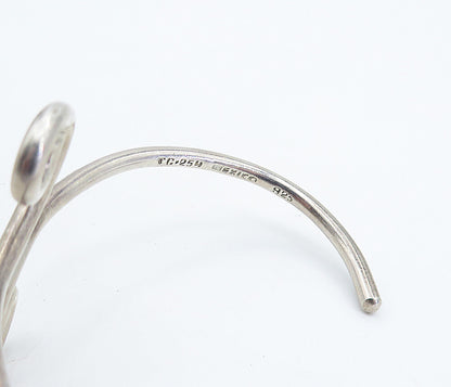 MEXICO 925 Sterling Silver  Vintage Bypass Swirl Design Cuff Bracelet  BT2988