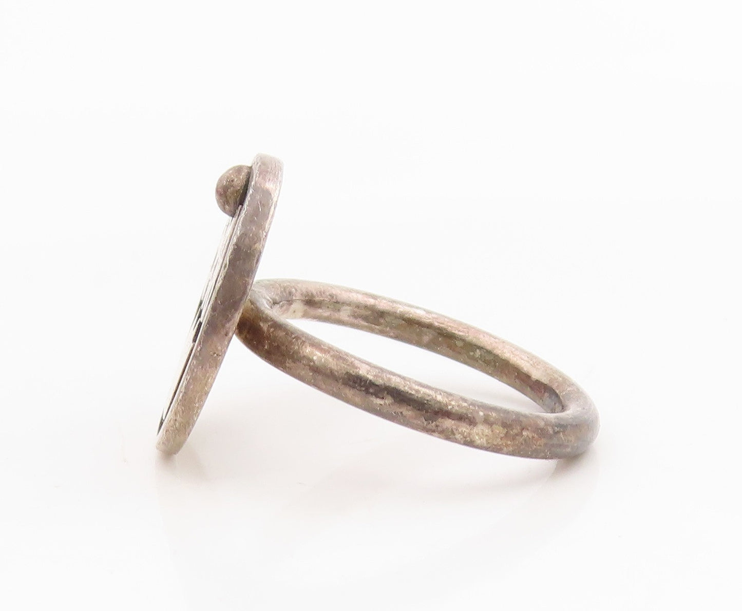 925 Sterling Silver Vintage Ring Carved Cup Cake Chunky Band  Sz 7.5  RG34344