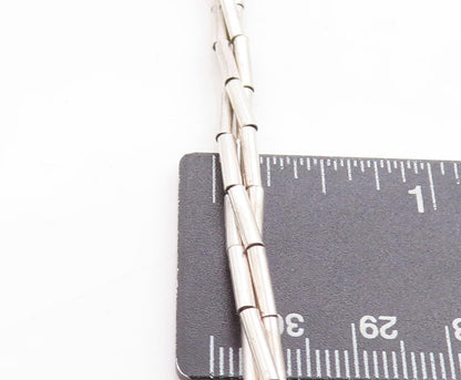 925 Sterling Silver Vintage Multi Strand Barrel Bead Chain Necklace NE2123