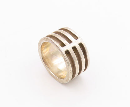 925 Sterling Silver Vintage Ring DAVID SIGAL Grooved Bands  Sz 7  RG33292