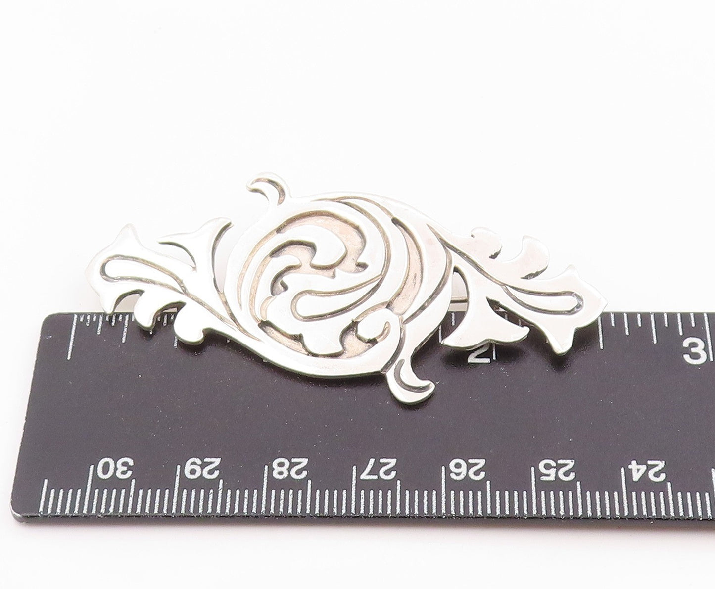 925 Sterling Silver Vintage Brooch JOSE ANTON MEXICO Scrollwork Pin  BP12485
