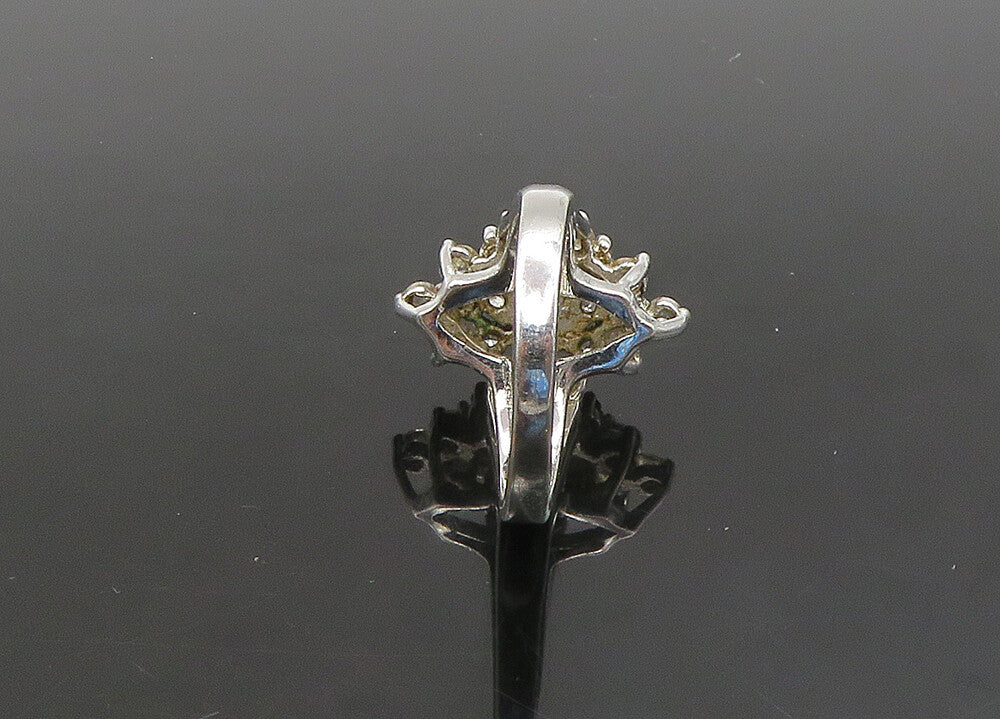 PANETTA 925 Silver  Vintage Topaz Cluster Floral Cocktail Ring Sz 5  RG21891