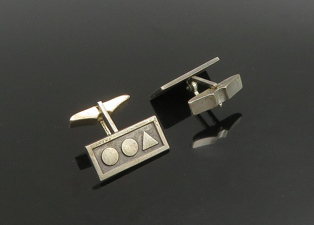 925 Sterling Silver Vintage Multi Shape Pattern Square Cufflinks TR3177