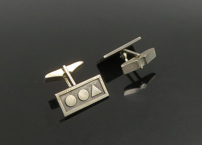 925 Sterling Silver Vintage Multi Shape Pattern Square Cufflinks TR3177