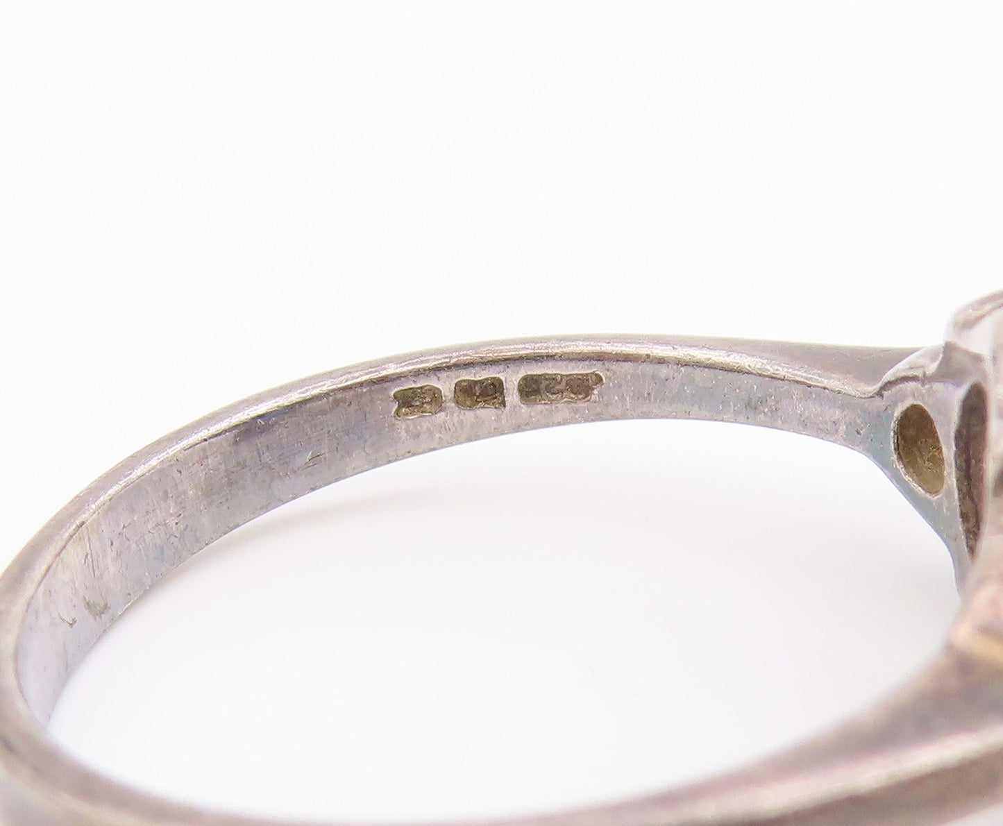 925 Sterling Silver Vintage Ring Classic Blue & White CZ Band  Sz 10  RG36259