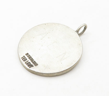 TED LOWY 925 Sterling Silver  Vintage PW Initials Round Pendant  PT13044
