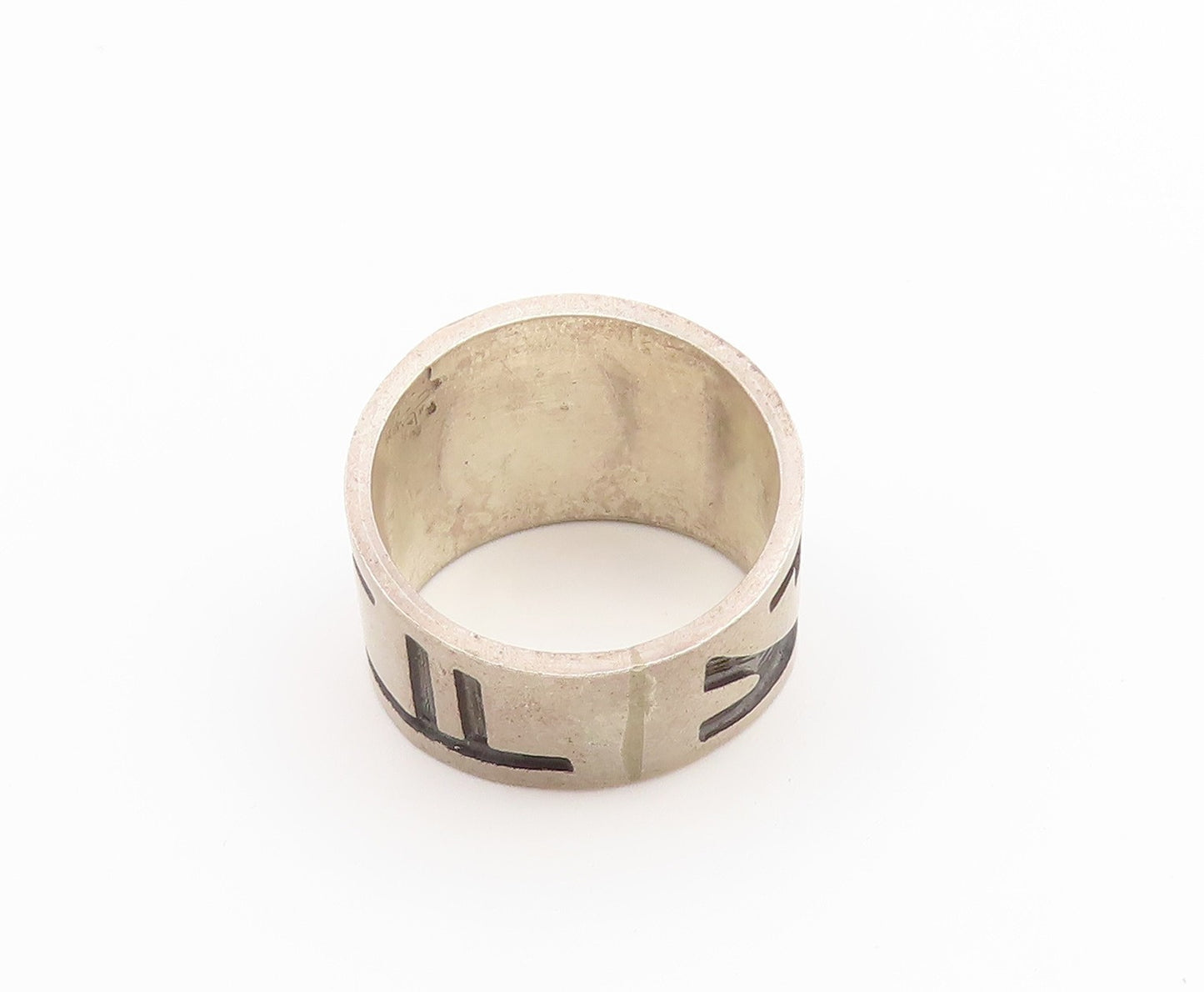 925 Sterling Silver Vintage Ring SOUTHWESTERN Mann In The Maze  Sz 6.5  RG36950