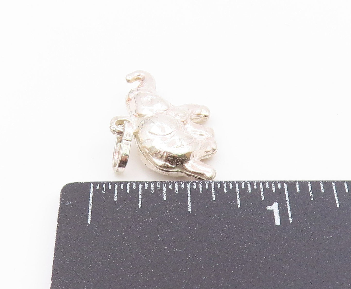 925 Sterling Silver  Vintage Petite Shiny Elephant Hollow Pendant  PT17505