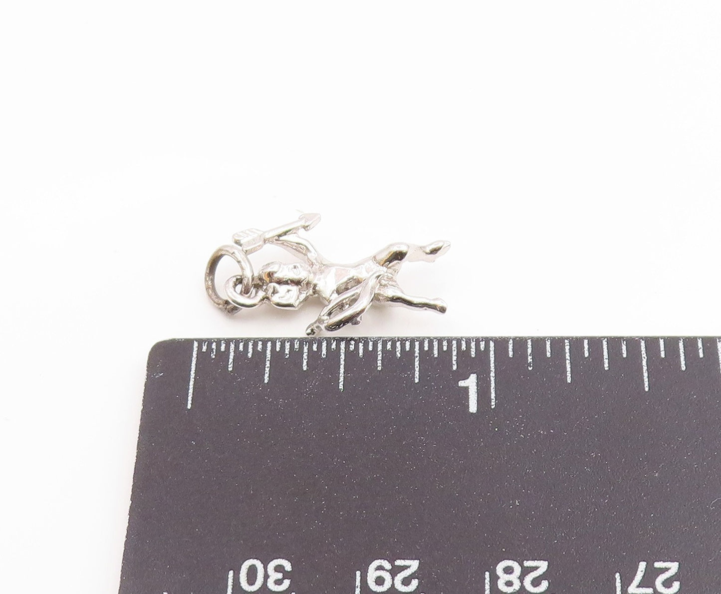 925 Silver Vintage Cupid Angel With Bow & Love Arrow Charm Pendant  PT20524