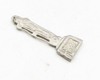 925 Sterling Silver  Vintage Dark Tone Petite Statue Motif Pendant  PT7671