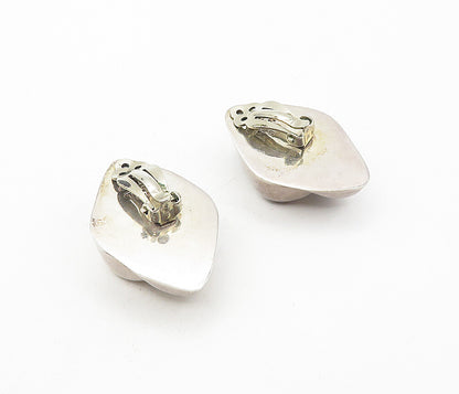 MEXICO 925 Sterling Silver  Vintage Hollow Swirl Non Pierce Earrings  EG3954